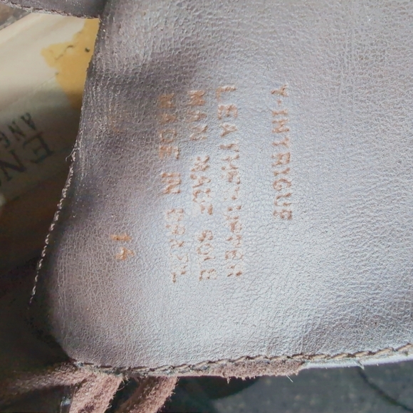 Vintage Enzo Angeolini sz 6.5 Brown Ankle Boots Rear tie - Picture 10 of 10